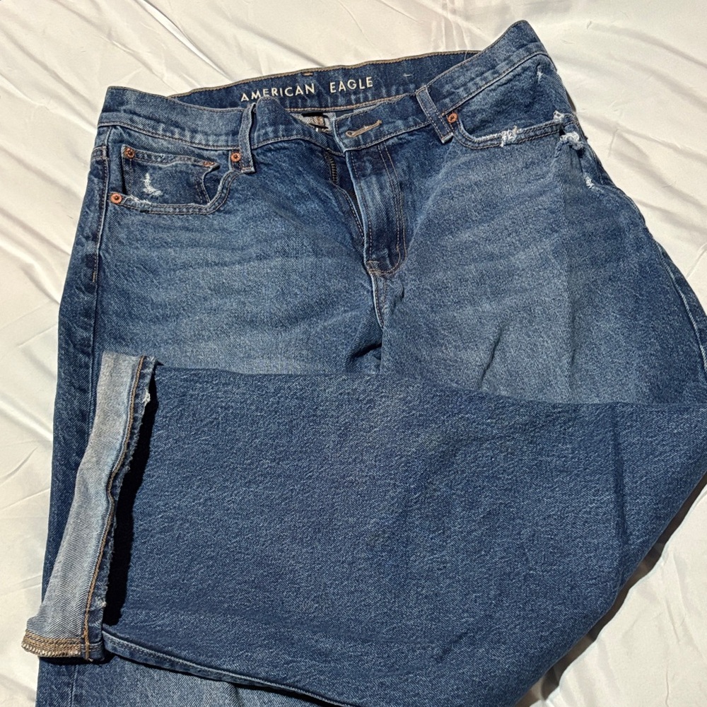 AE Stretch High-Waisted Stovepipe Cuffed Jean
